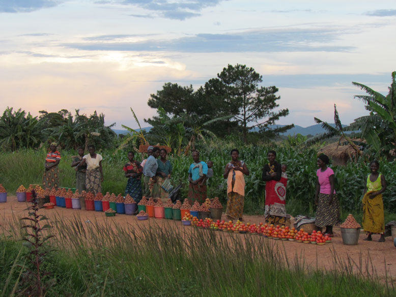 imagen tipica de mujeres vendiendo fruta
